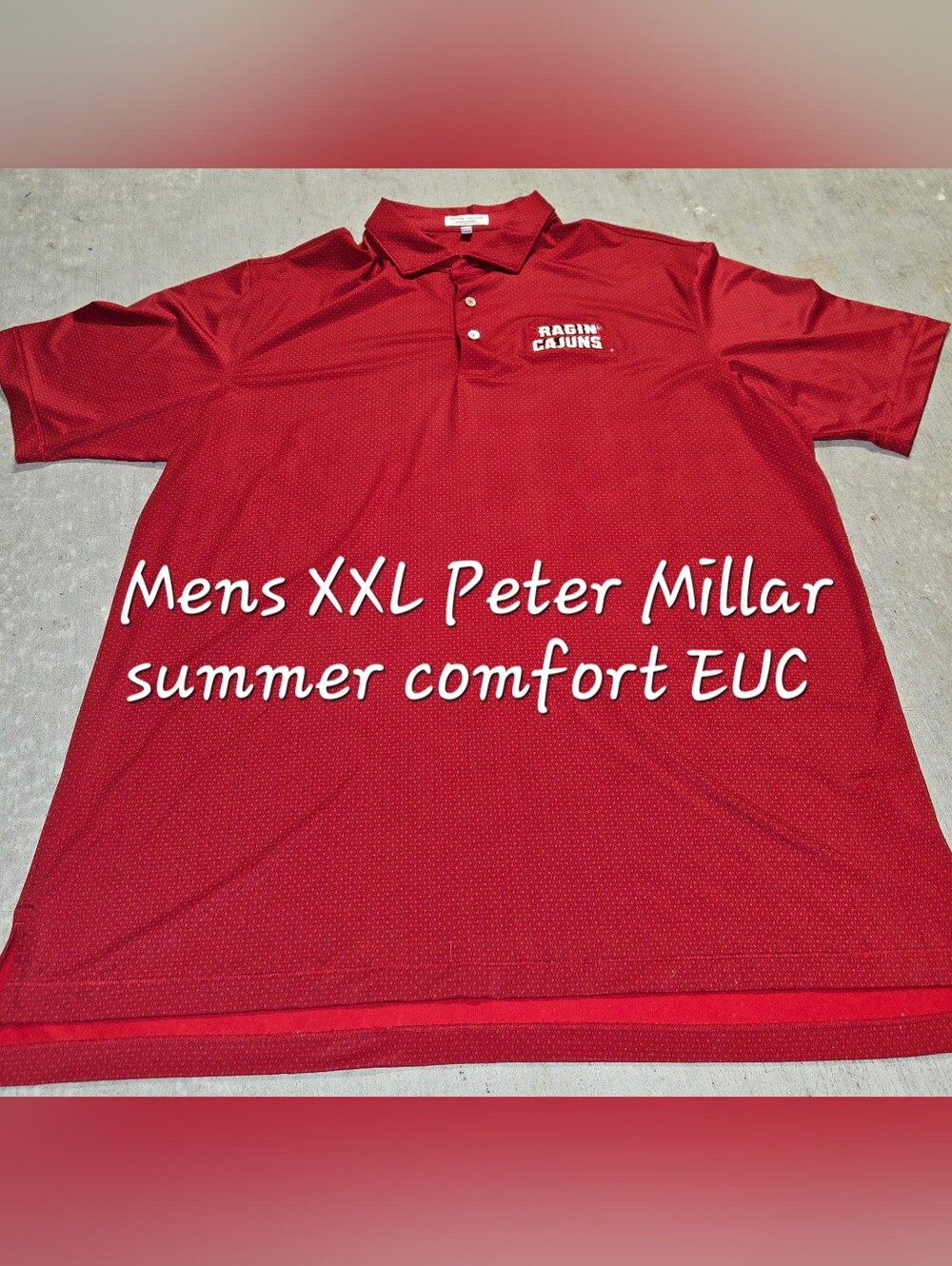 Peter Millar Ragin' Cajuns Men's Polo - Red, XXL